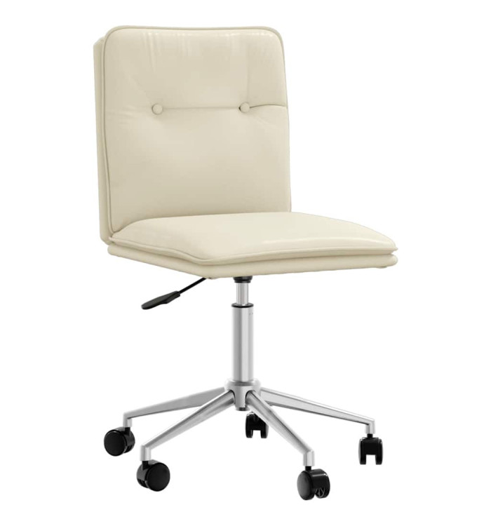 Chaise de salle à manger Crème Similicuir | Mobilier & Déco