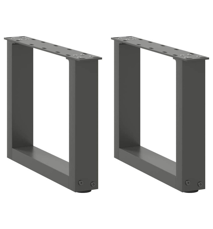 Pieds de table basse forme de U 2 pcs anthracite 40x(30-31) cm | Mobilier & Déco