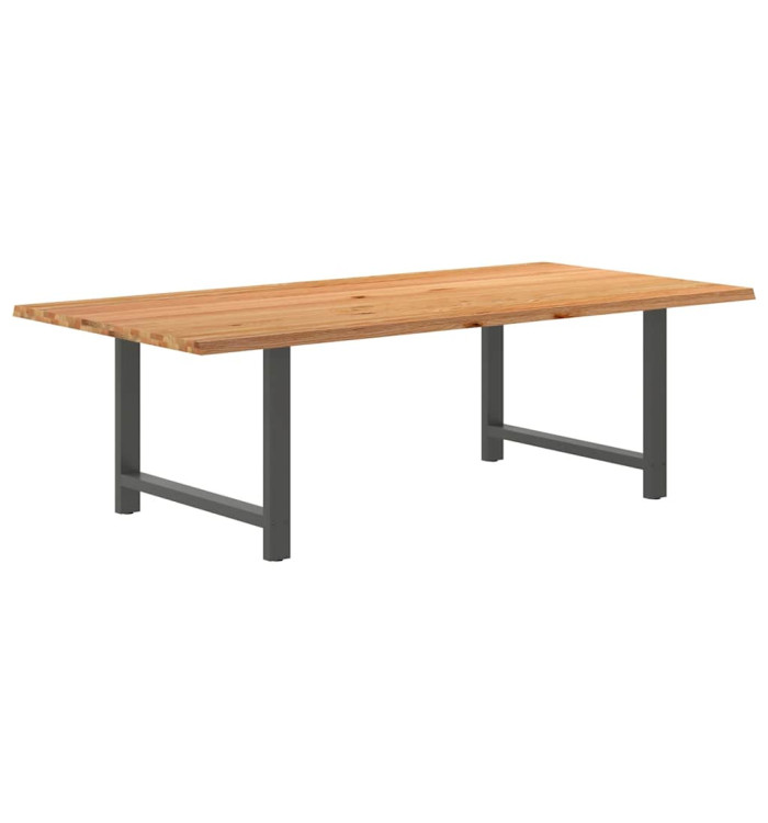 Table à manger marron clair bois de chêne massif rectangulaire | Mobilier & Déco