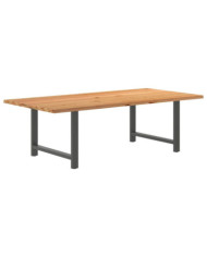 Table à manger marron clair bois de chêne massif rectangulaire | Mobilier & Déco