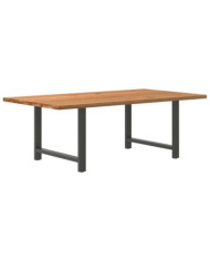Table à manger marron clair bois de chêne massif rectangulaire | Mobilier & Déco