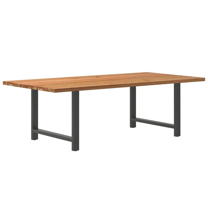 Table à manger marron clair bois de chêne massif rectangulaire | Mobilier & Déco