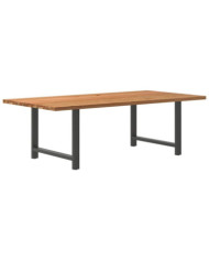 Table à manger marron clair bois de chêne massif rectangulaire | Mobilier & Déco
