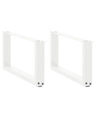 Pieds de table basse forme de U 2 pcs blanc 60x(30-31) cm acier | Mobilier & Déco