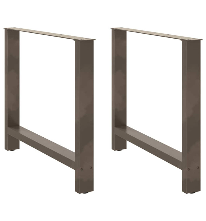Pieds de table basse acier naturel 2 pcs 100x(72-73) cm acier | Mobilier & Déco