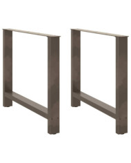 Pieds de table basse acier naturel 2 pcs 100x(72-73) cm acier | Mobilier & Déco