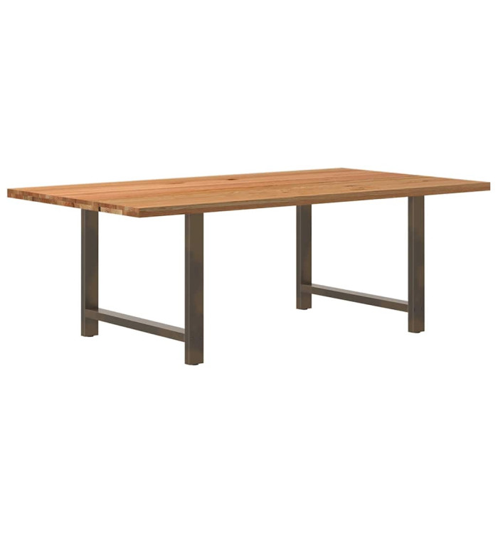 Table à manger marron clair bois de chêne massif rectangulaire | Mobilier & Déco