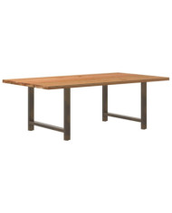 Table à manger marron clair bois de chêne massif rectangulaire | Mobilier & Déco