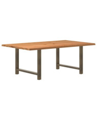 Table à manger marron clair bois de chêne massif rectangulaire | Mobilier & Déco