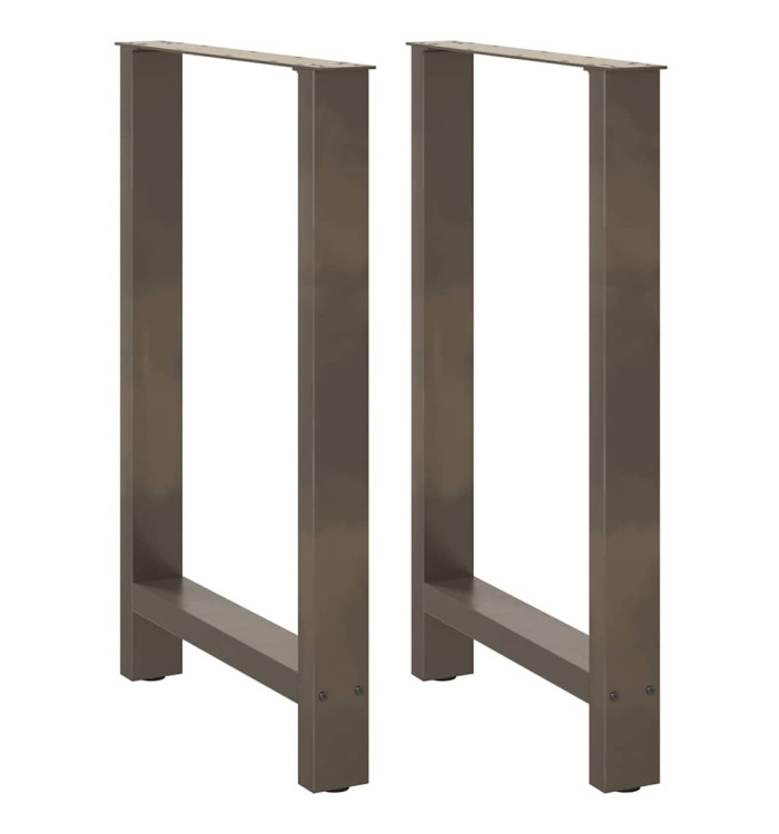 Pieds de table basse acier naturel 2 pcs 60x(90-91) cm acier | Mobilier & Déco