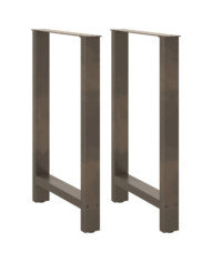 Pieds de table basse acier naturel 2 pcs 60x(90-91) cm acier | Mobilier & Déco