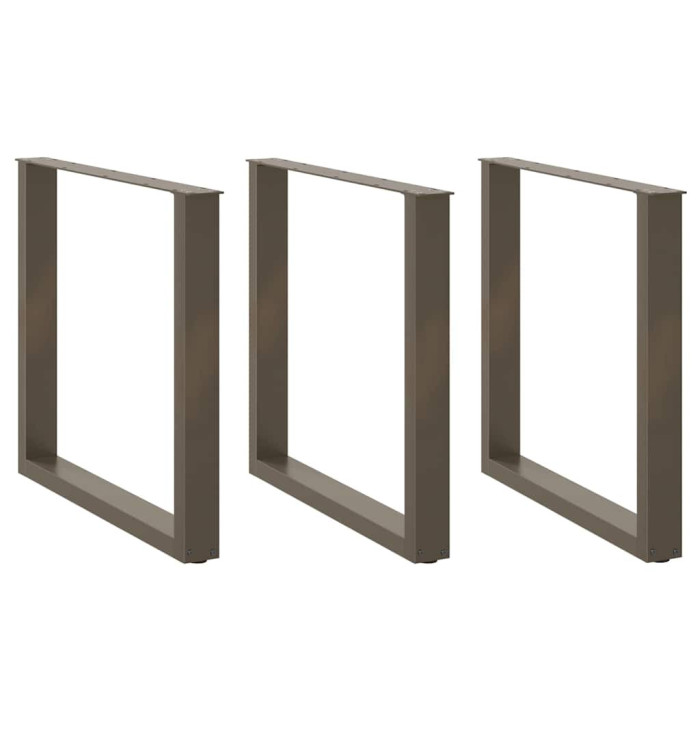 Pieds de table à manger forme de U 2 pcs 90x(72-73) cm acier | Mobilier & Déco