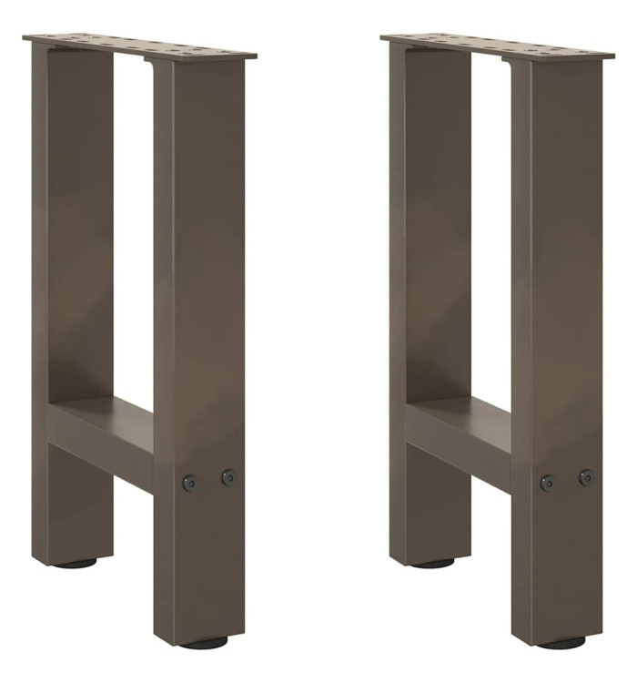 Pieds de table basse acier naturel 2 pcs 38x(42-43) cm acier | Mobilier & Déco