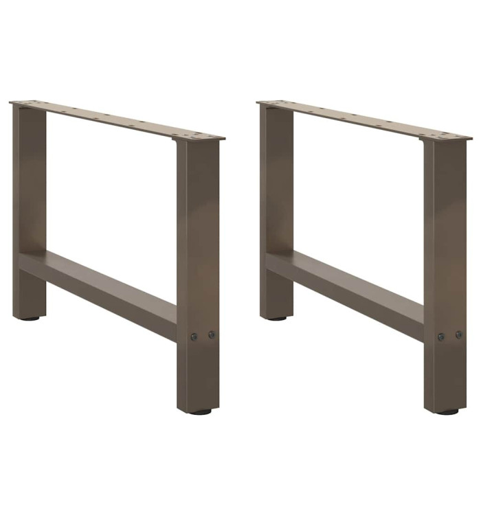Pieds de table basse acier naturel 2 pcs 70x(42-43) cm acier | Mobilier & Déco