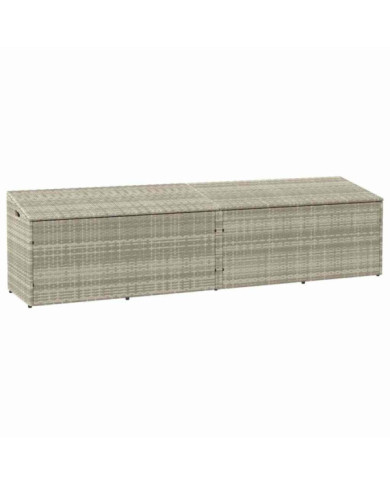 Boîte de rangement de jardin gris clair 220x50x58 cm rotin | Mobilier & Déco