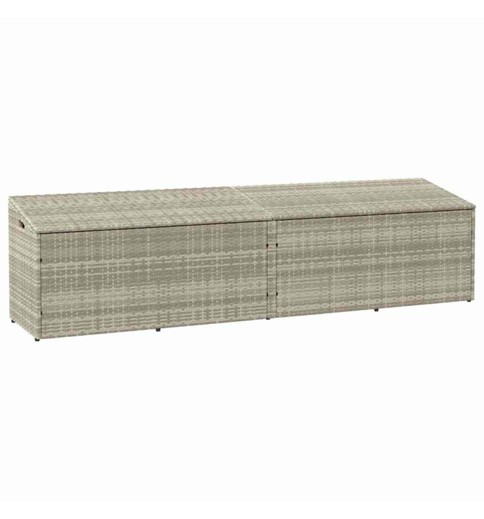 Boîte de rangement de jardin gris clair 220x50x58 cm rotin | Mobilier & Déco