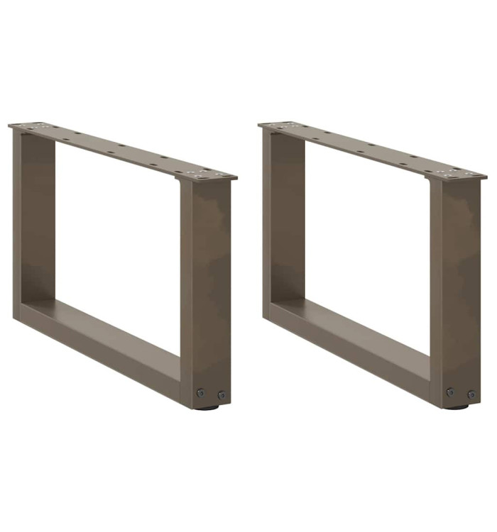 Pieds de table basse forme de U 2pcs acier naturel 60x(30-31)cm | Mobilier & Déco