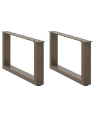 Pieds de table basse forme de U 2pcs acier naturel 60x(30-31)cm | Mobilier & Déco