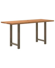 Table de bar marron clair bois de chêne massif rectangulaire | Mobilier & Déco