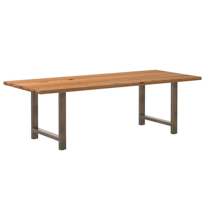 Table à manger marron clair bois de chêne massif rectangulaire | Mobilier & Déco