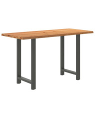 Table de bar marron clair bois de chêne massif rectangulaire | Mobilier & Déco