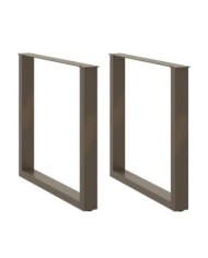 Pieds de table à manger forme de U 2 pcs 90x(72-73) cm acier | Mobilier & Déco