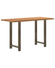 Table de bar marron clair bois de chêne massif rectangulaire | Mobilier & Déco
