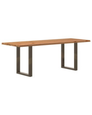 Table à manger et bord naturel bois massif chêne rectangulaire | Mobilier & Déco