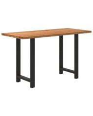 Table de bar marron clair bois de chêne massif rectangulaire | Mobilier & Déco