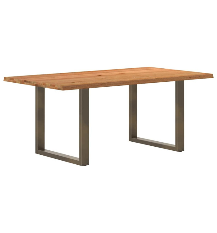Table à manger marron clair bois de chêne massif rectangulaire | Mobilier & Déco