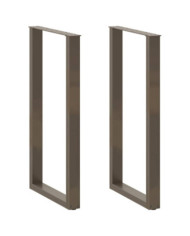 Pieds de table basse forme de U 2pcs acier naturel 60x(30-31)cm | Mobilier & Déco