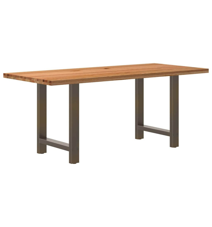 Table à manger marron clair bois de chêne massif rectangulaire | Mobilier & Déco