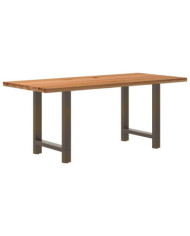 Table à manger marron clair bois de chêne massif rectangulaire | Mobilier & Déco