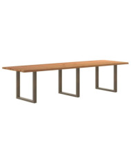 Table à manger marron clair bois de chêne massif rectangulaire | Mobilier & Déco