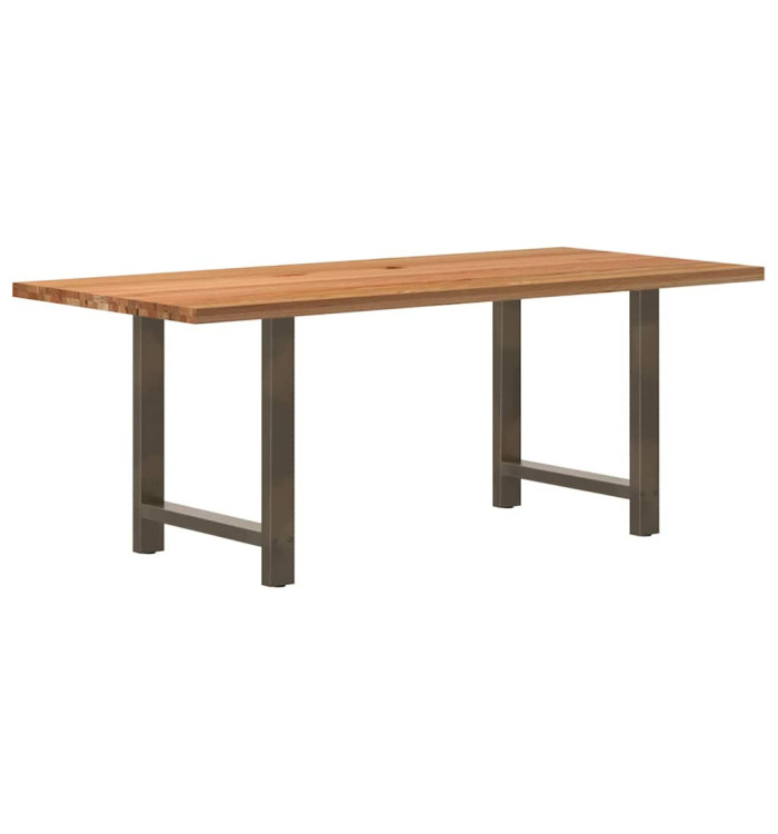 Table à manger marron clair bois de chêne massif rectangulaire | Mobilier & Déco