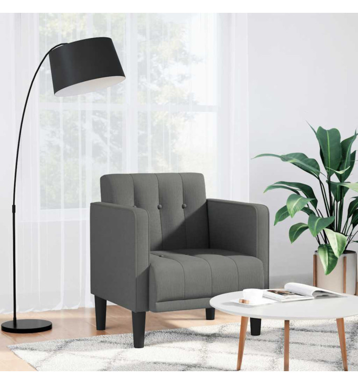 Canapé-chaise accoudoirs gris foncé 53 cm tissu | Mobilier & Déco