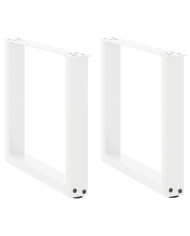 Pieds de table basse forme de U 2 pcs blanc 50x(42-43) cm acier | Mobilier & Déco