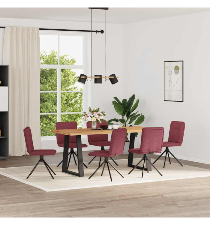 Chaises à manger lot de 6 rouge bordeaux tissu | Mobilier & Déco