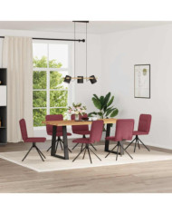 Chaises à manger lot de 6 rouge bordeaux tissu | Mobilier & Déco