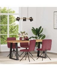 Chaises à manger lot de 4 rouge bordeaux tissu | Mobilier & Déco