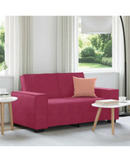 Canapé à 2 places Rouge bordeaux 120 cm Velours | Mobilier & Déco