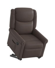 Fauteuil inclinable marron brillant similicuir | Mobilier & Déco