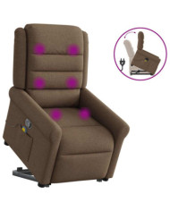 Fauteuil de massage inclinable Marron Tissu | Mobilier & Déco