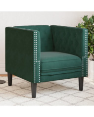 Fauteuil Chesterfield vert foncé velours | Mobilier & Déco
