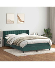 Sommier à lattes de lit et matelas vert foncé 160x220cm velours | Mobilier & Déco