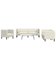 Ensemble de canapé Chesterfield et traversins 3pcs velours | Mobilier & Déco