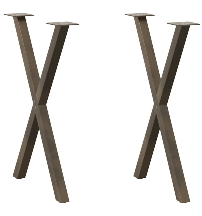 Pieds de table à manger forme de X 2 pcs 50x(72-73) cm acier | Mobilier & Déco
