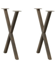 Pieds de table à manger forme de X 2 pcs 50x(72-73) cm acier | Mobilier & Déco