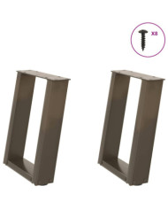 Pieds de table basse forme de U 2pcs acier naturel 28x(42-43)cm | Mobilier & Déco