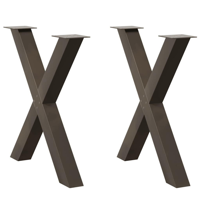 Pieds de table à manger forme de X 2 pcs 70x(72-73) cm acier | Mobilier & Déco